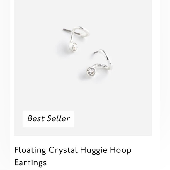 Madewell floating crystal Huggie hoop earring - Picture 11 of 14